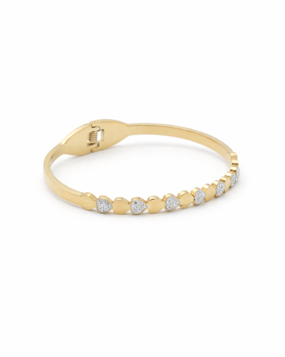 Eternal Heart-Link Crystal Pavé Gold Plated Kada