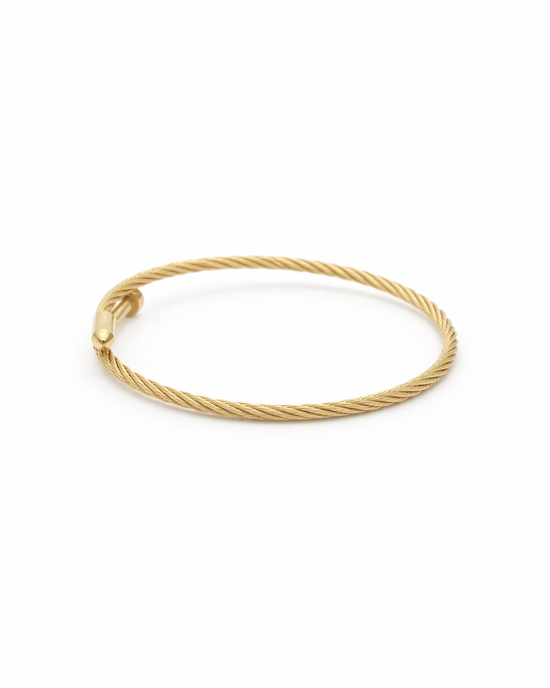 Twisted Cable Torque Gold Plated Bangle Kada
