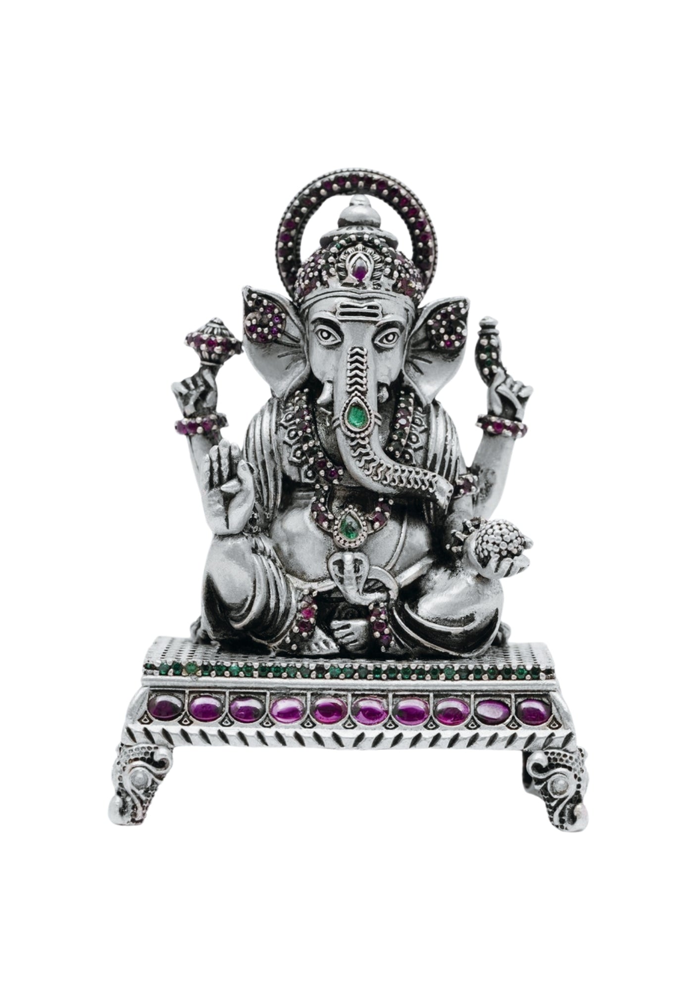 Paata Seated Lord Ganesha Idol in Silver 925