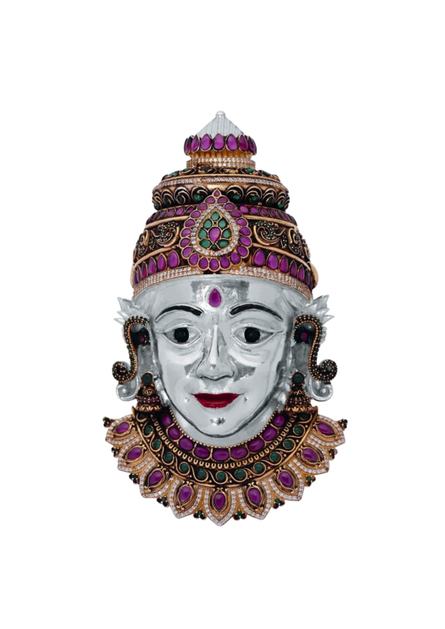 Goddess Lakshmi Face Idol in Silver 925
