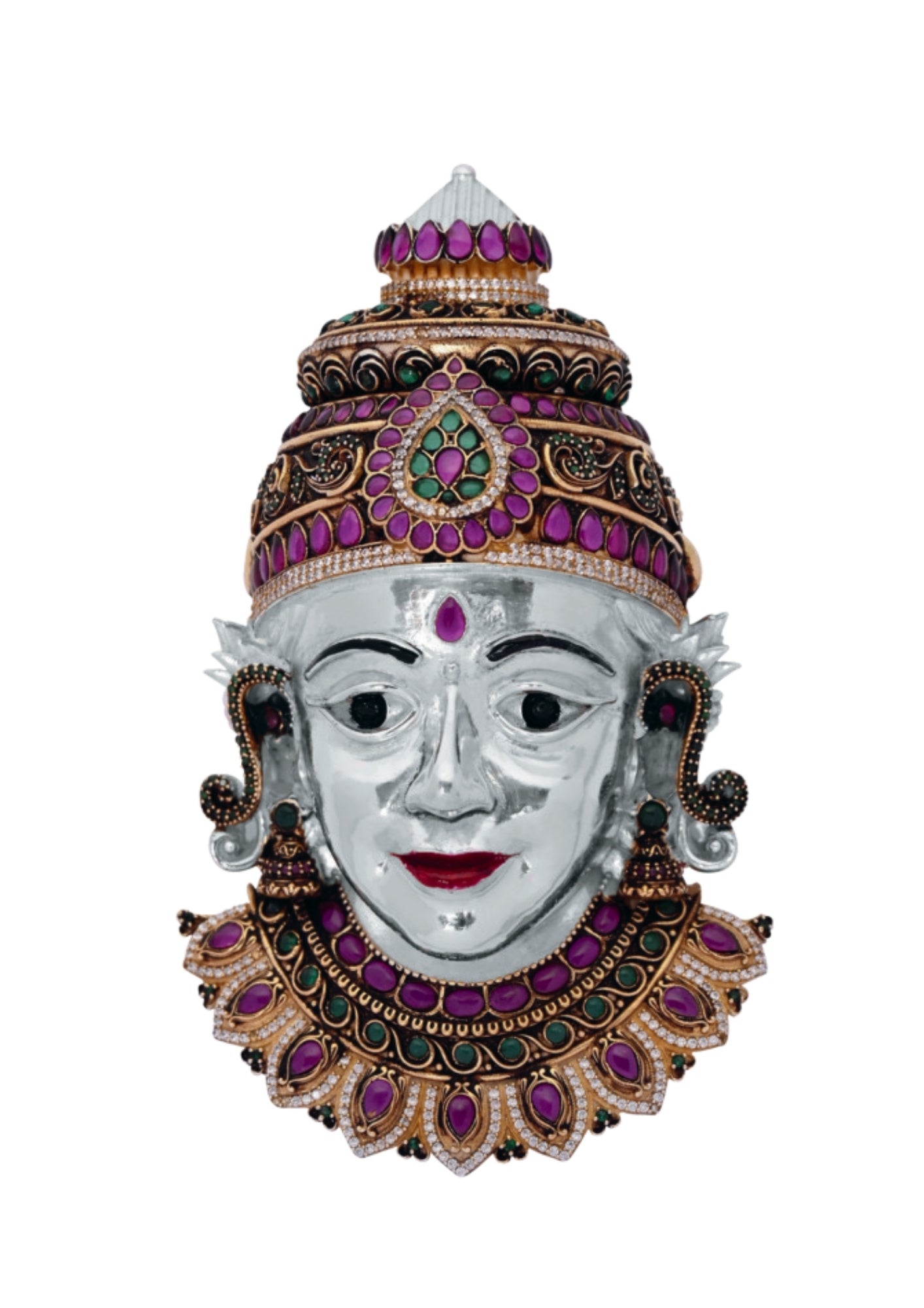 Goddess Lakshmi Face Idol (5") in Silver 925