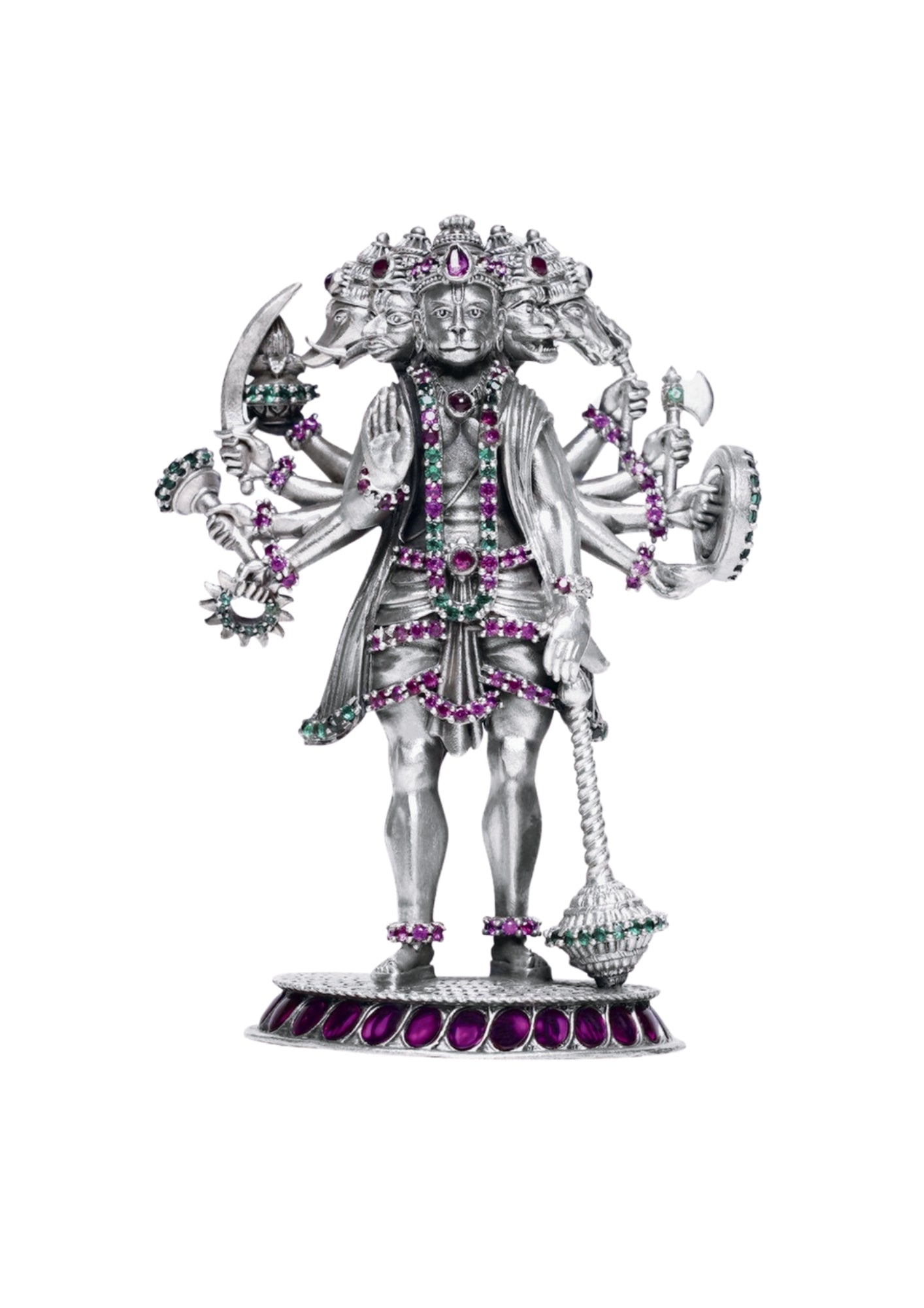 Panchmukhi Hanuman Idol in Pure Silver 925