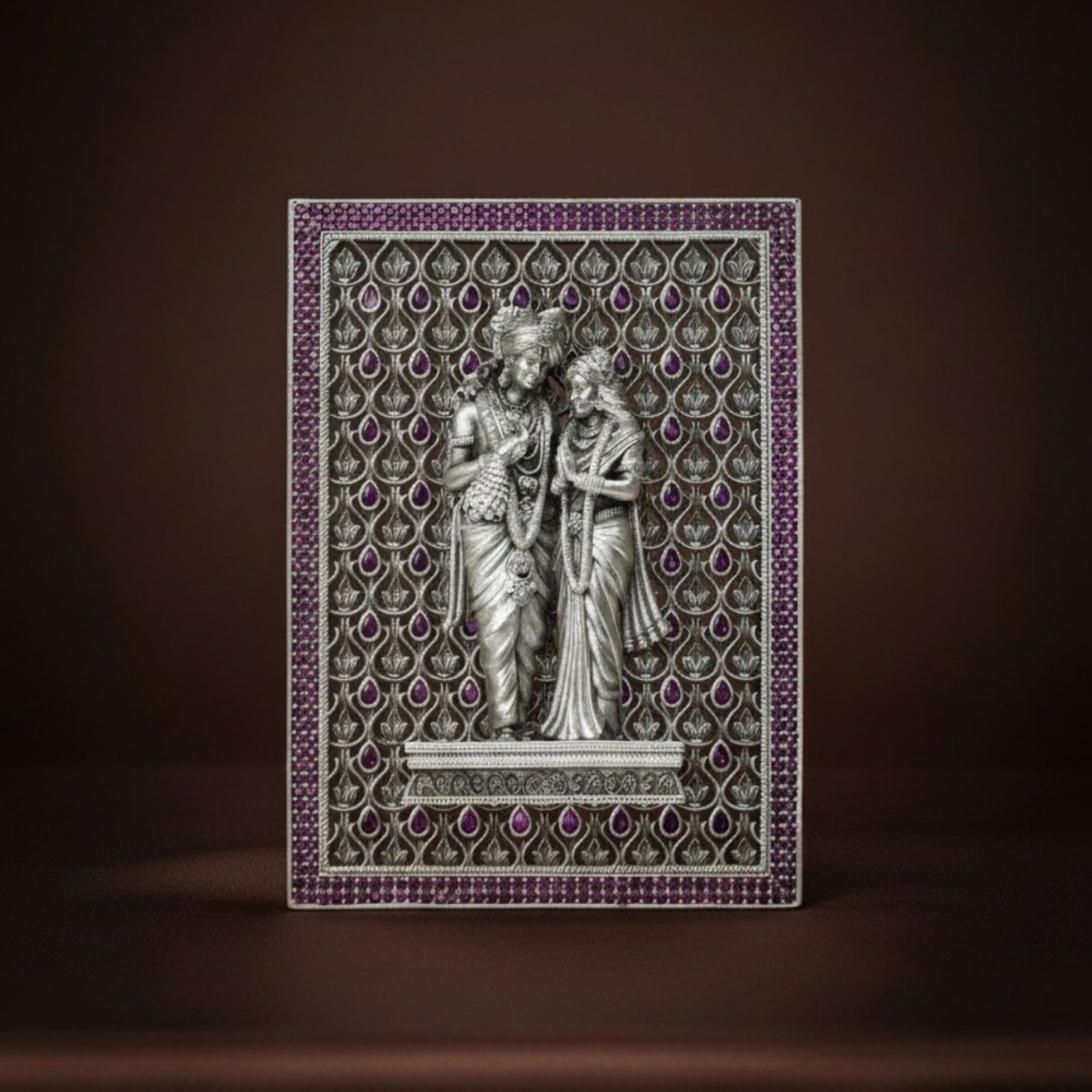 Radha Krishna – Silver 925 3D Frame