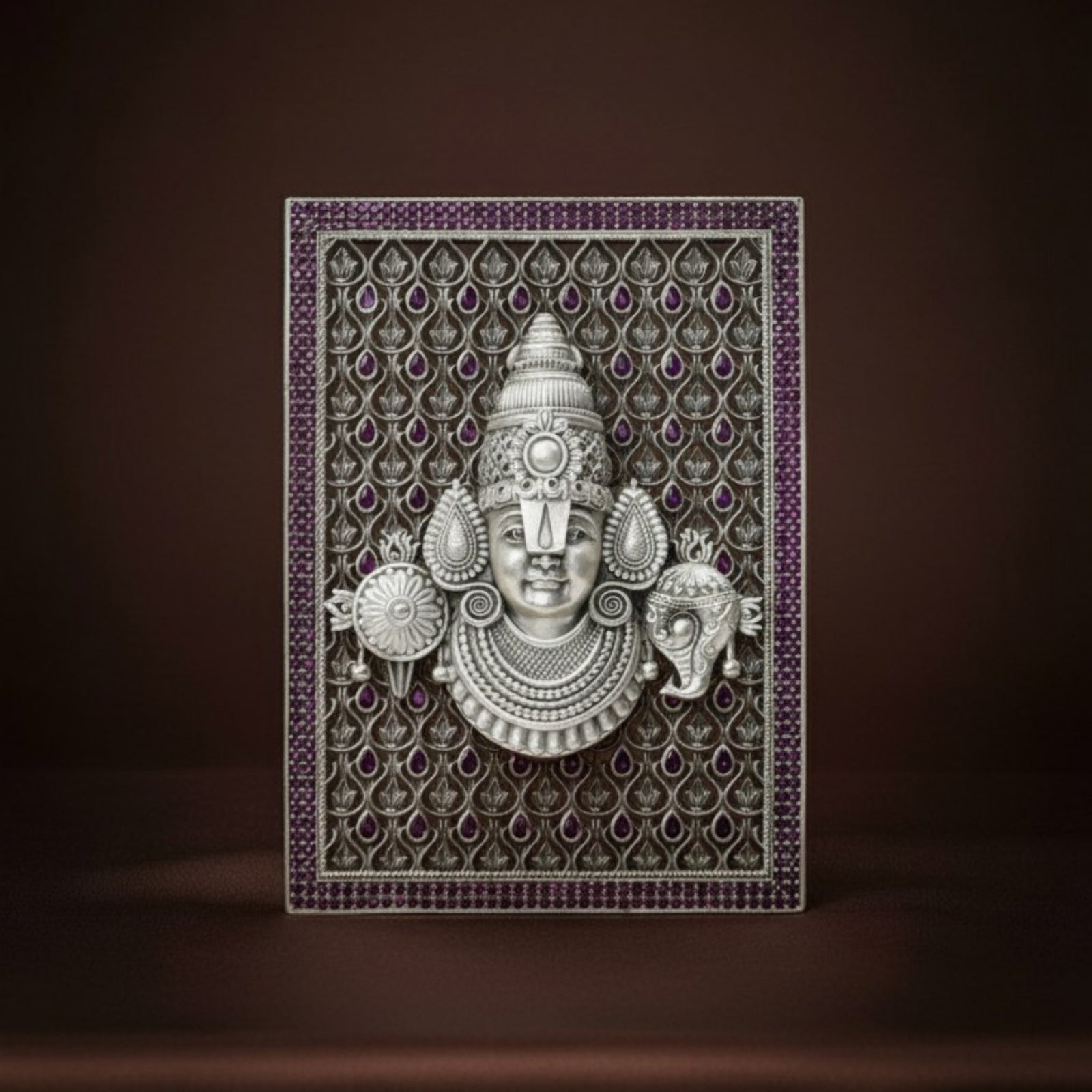 Lord Balaji Face – Silver 925 3D Frame