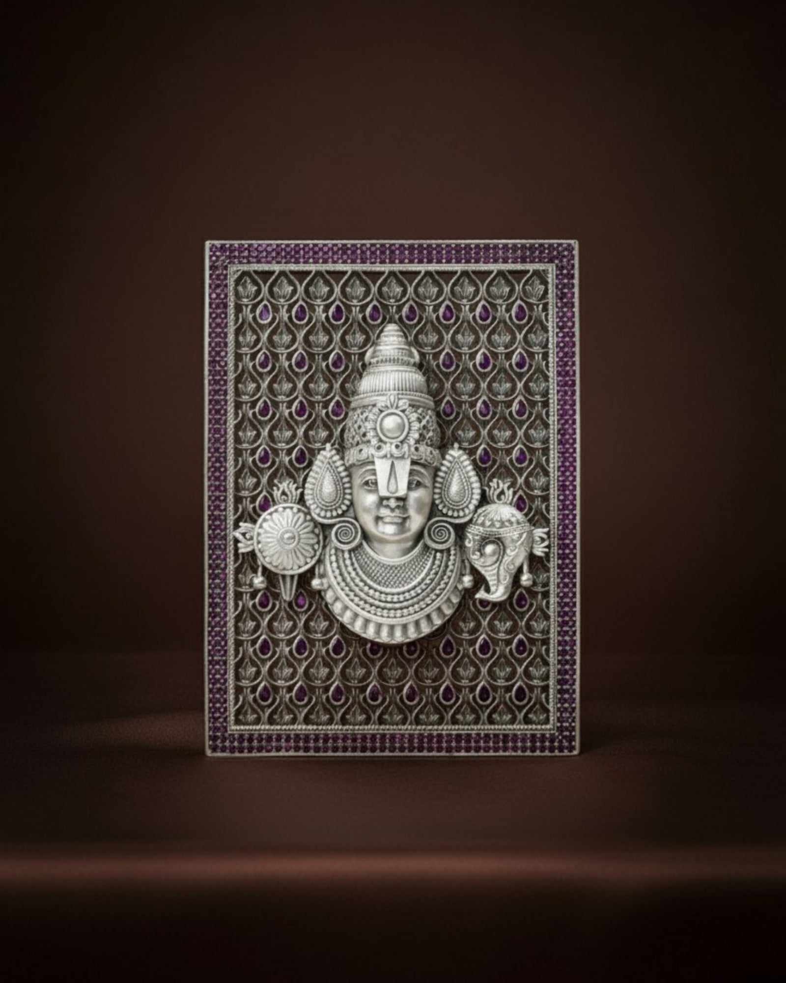 Lord Balaji Face Silver 925 3D Frame