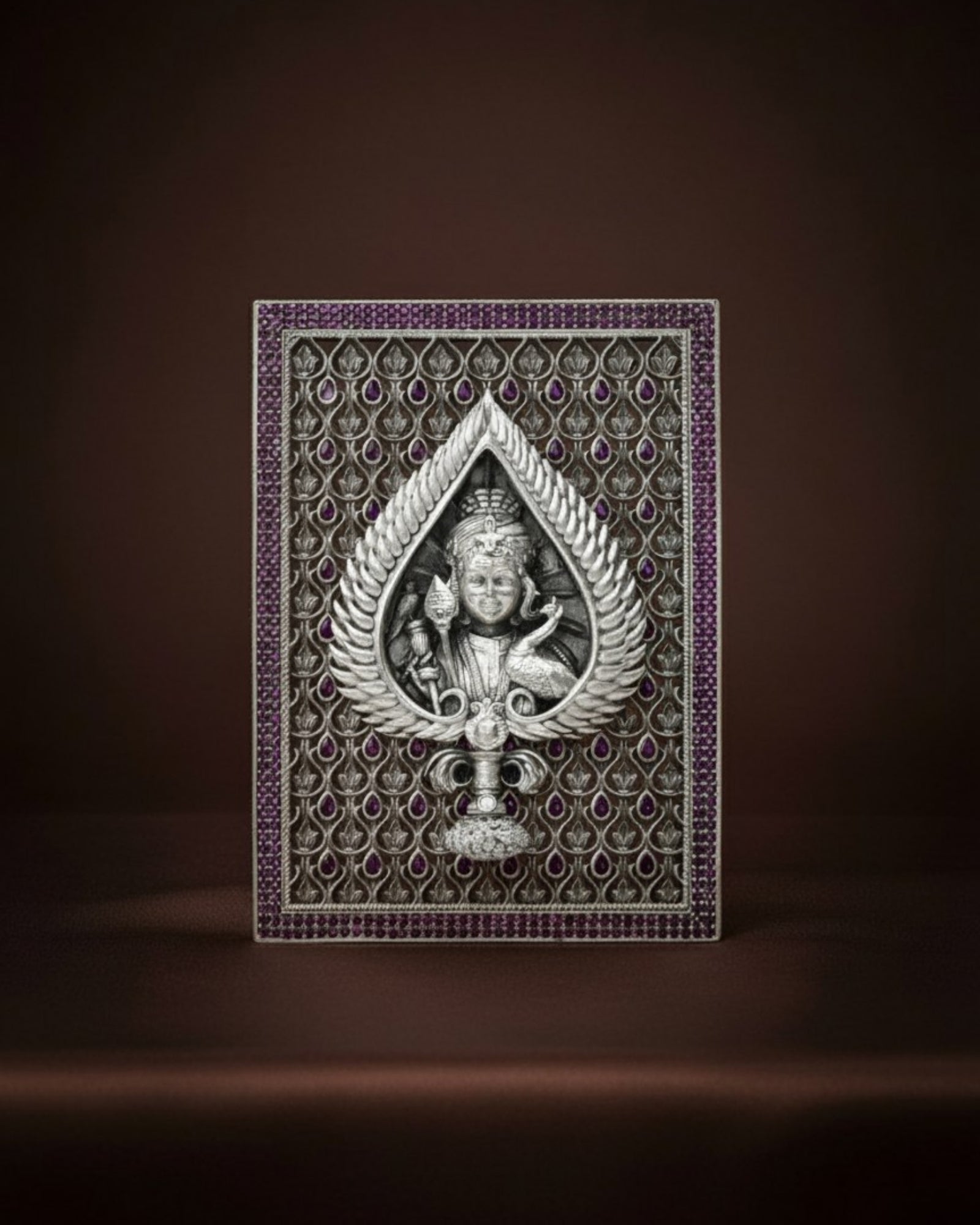 Lord Murugan Vel Silver 925 3D Frame