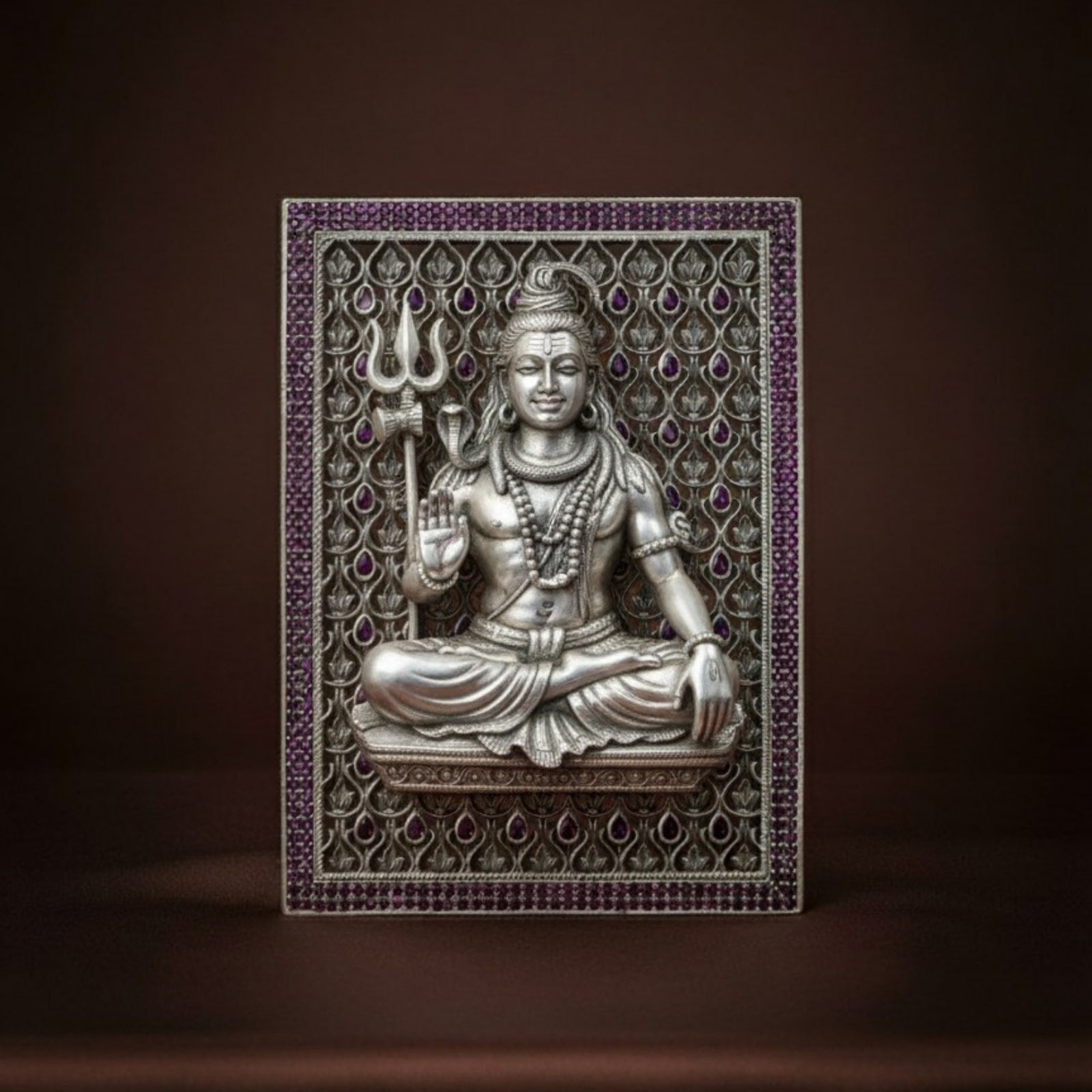 Lord Shiva – Silver 925 3D Frame
