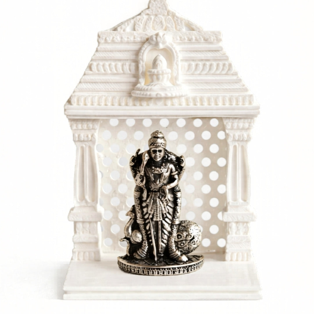 Lord Murugan Silver Idol With Mandir