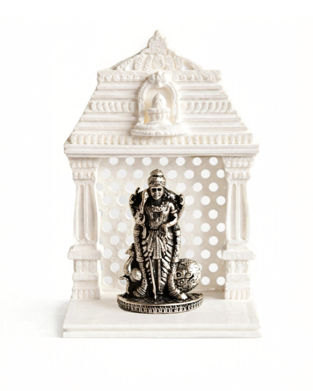 Lord Murugan Silver Idol With Mandir