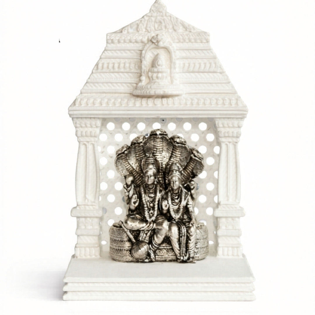Lakshmi Narayan With Sheshnag Silver Idol With Mandir
