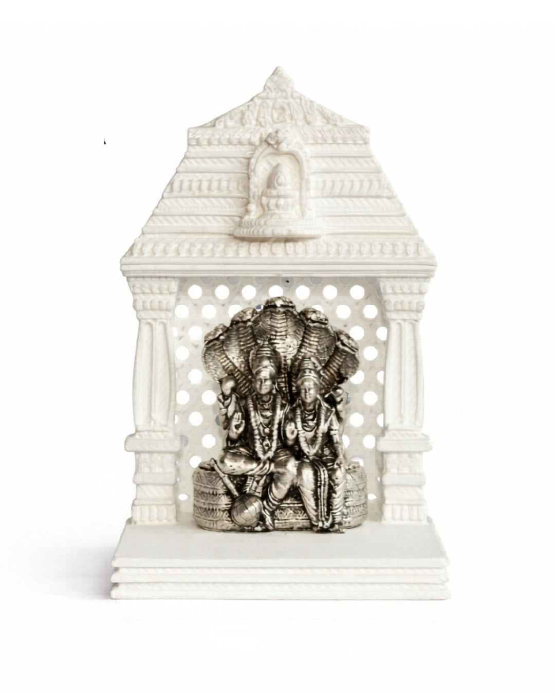 Lakshmi Narayan With Sheshnag Silver Idol With Mandir
