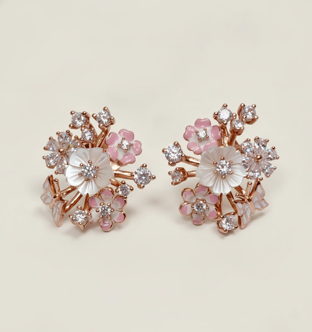 Silver Blush Elysium Earrings for Women(Rose Gold)