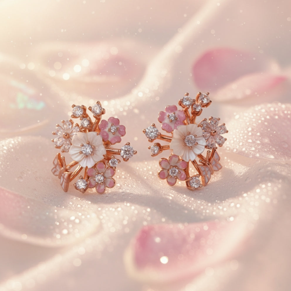 Blush Elysium Silver 925 Earrings (Rose Gold)