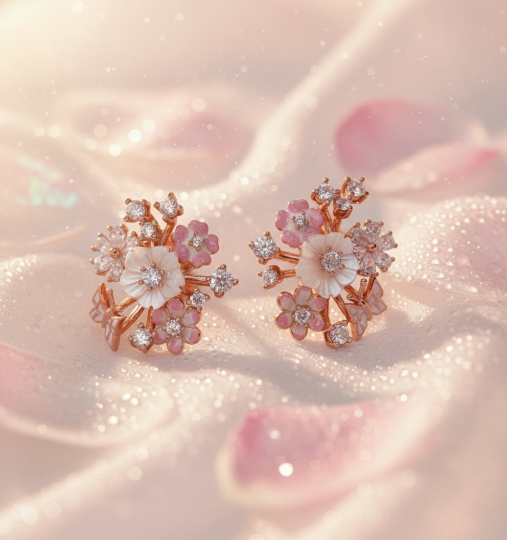 Silver Blush Elysium Earrings for Women(Rose Gold)