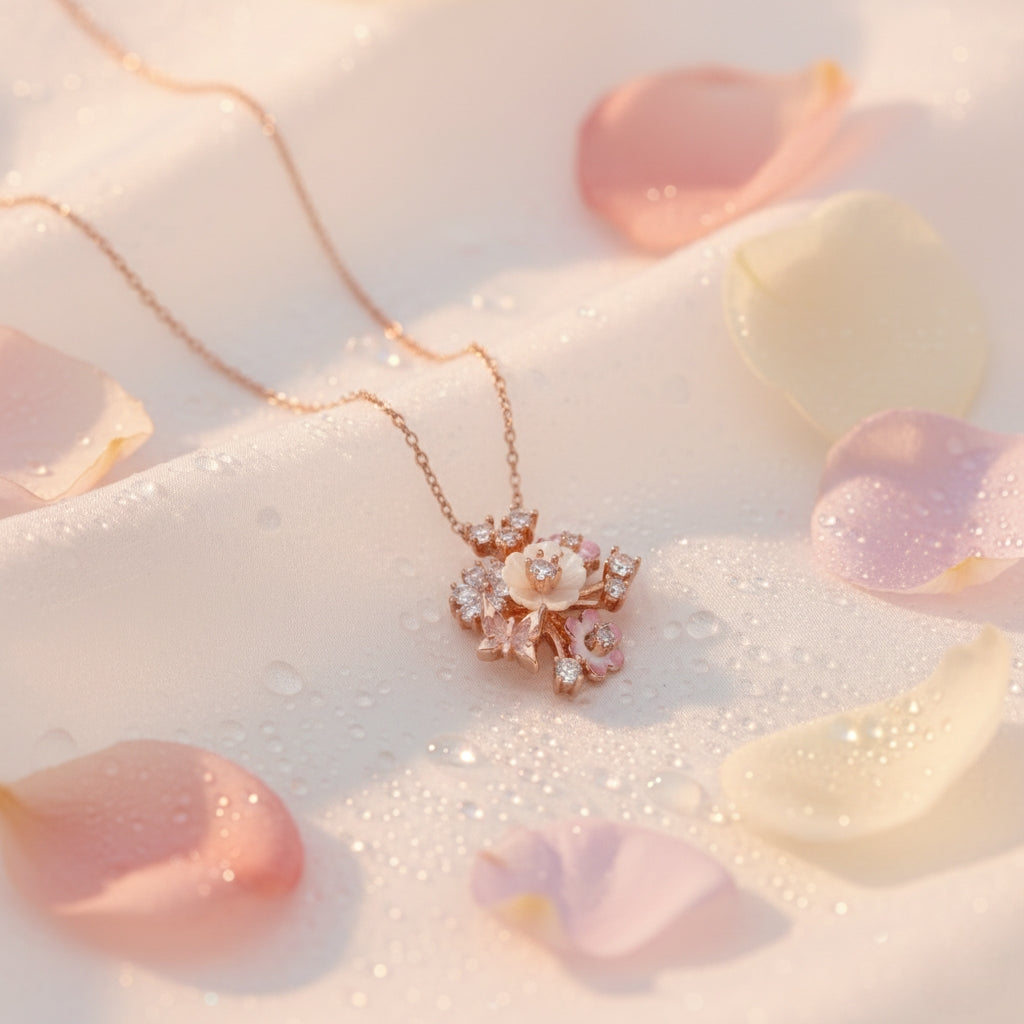 Blush Elysium Silver 925 Necklace (Rose Gold)