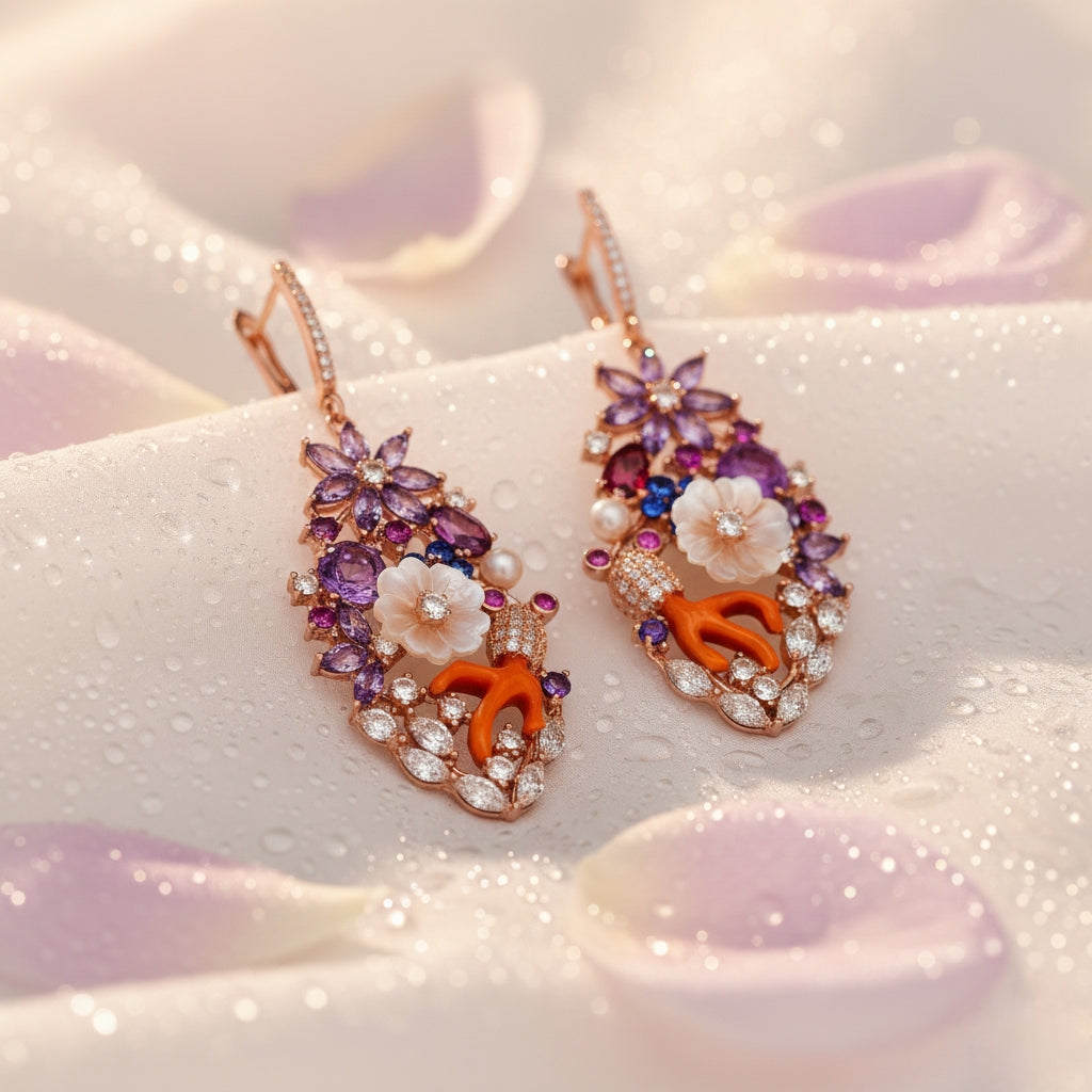 Golden Drift Silver 925 Earrings (Rose Gold)