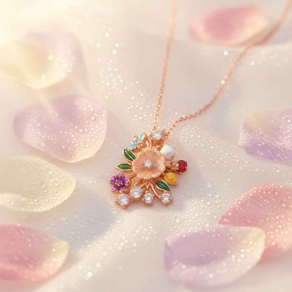 Golden Meadow Silver 925 Necklace (Rose Gold)