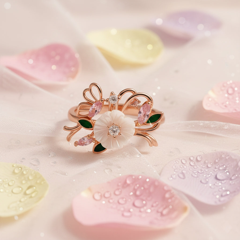 Silver Ivory Lyrica Ring for Women(Rose Gold)