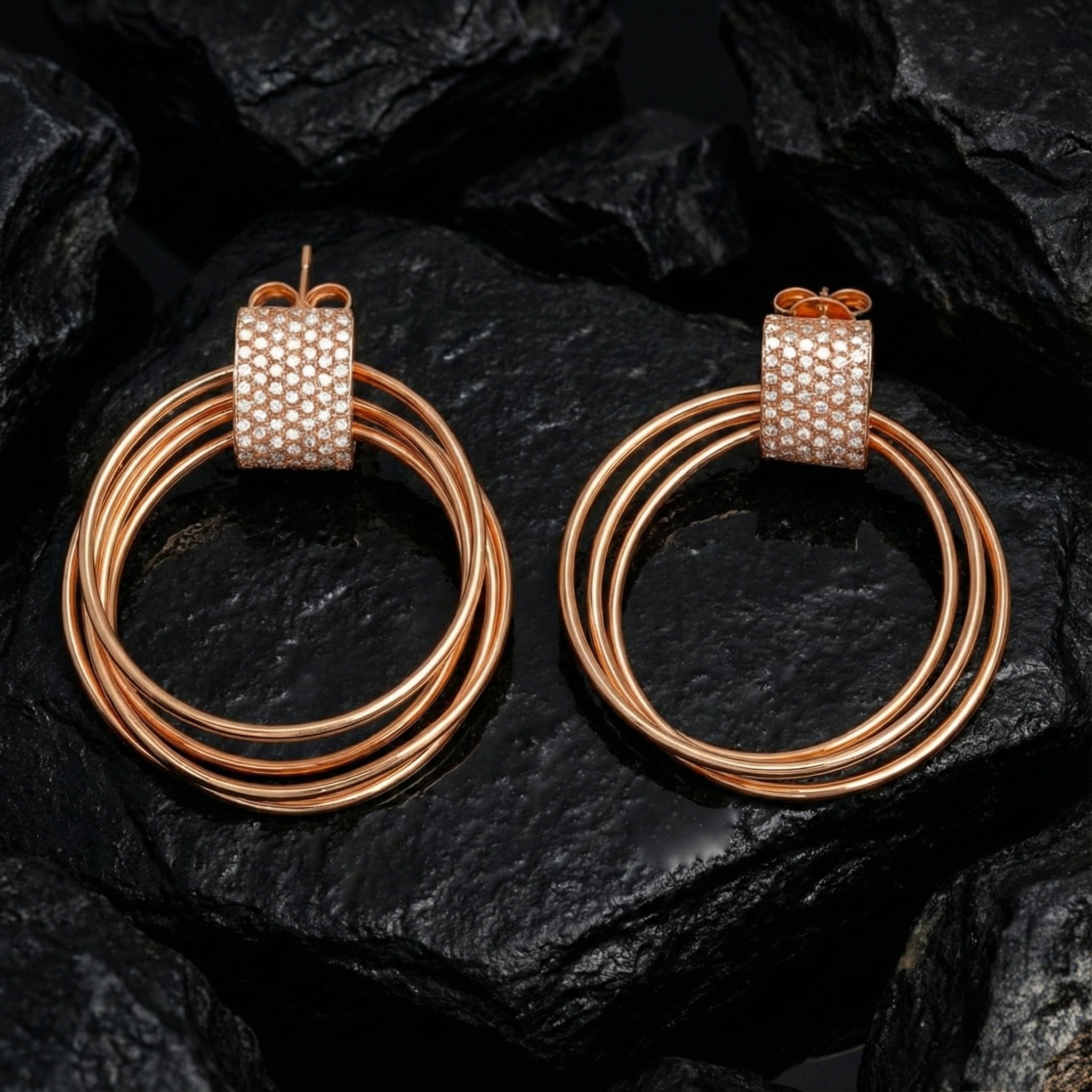 Silver Lustre Orbit Loop Earrings for Women