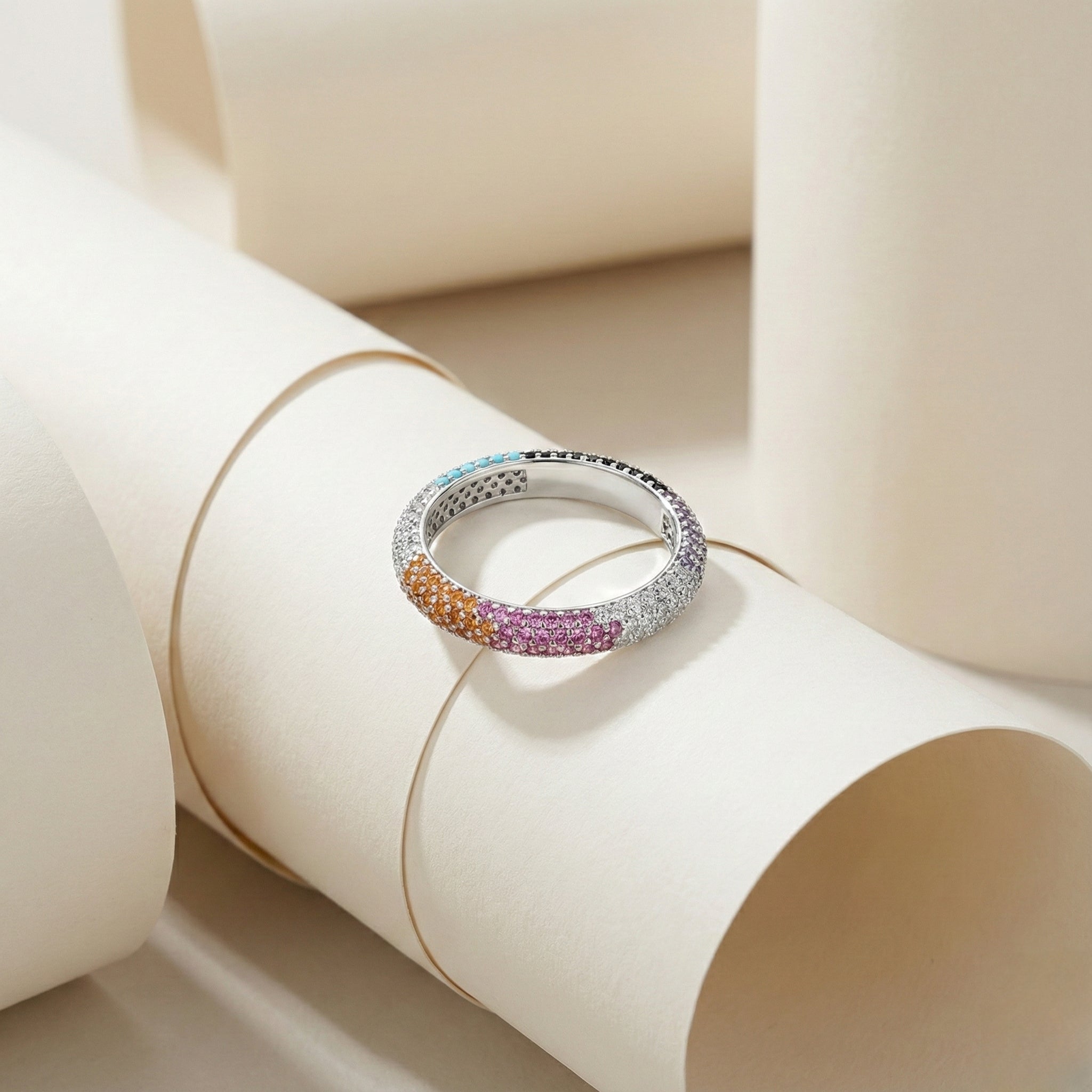 Silver Aurora Pavé Band for Women