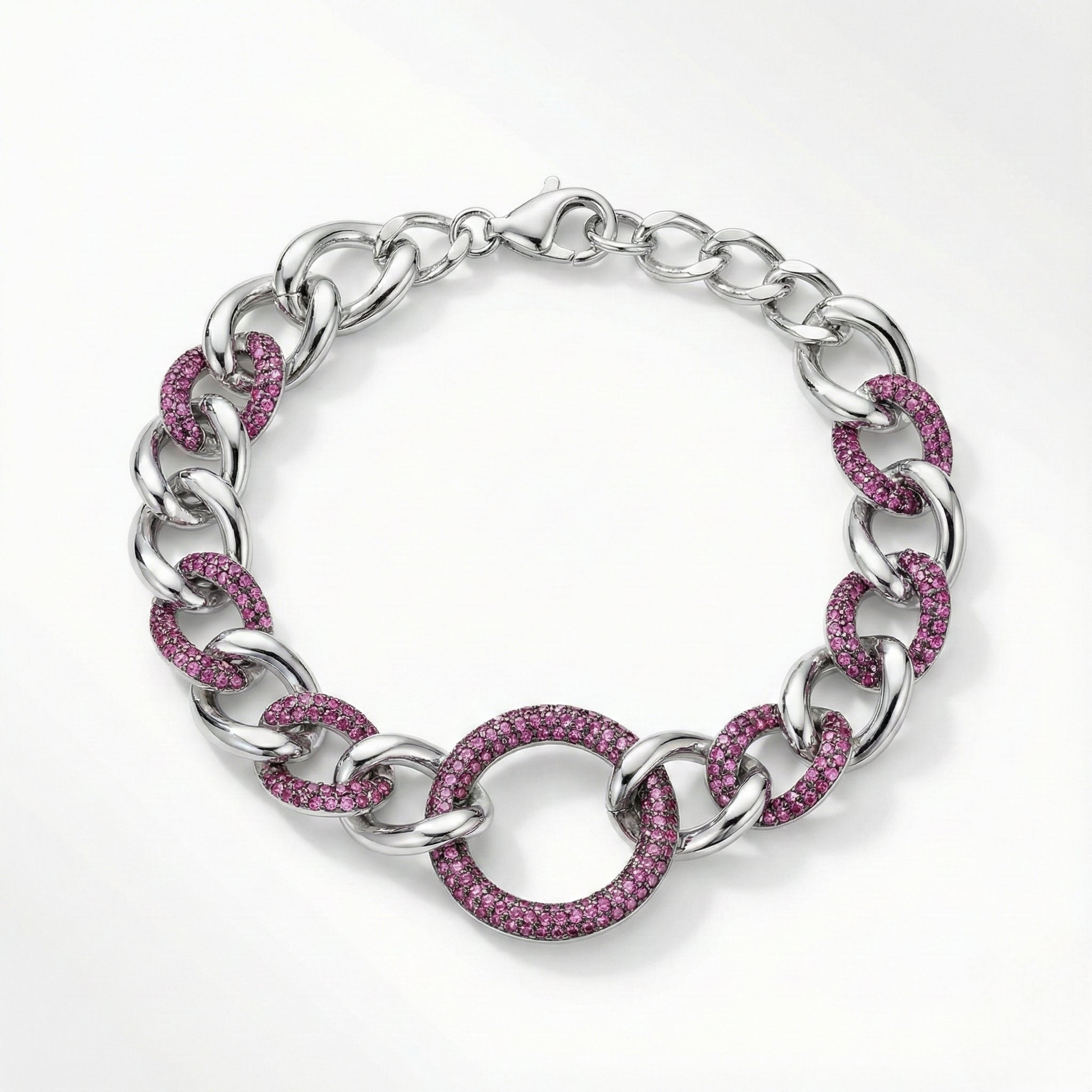 Silver Crimson Halo Bracelet for Women