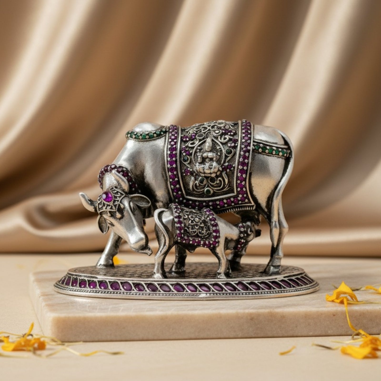 Cow Calf Pure Silver Idol (3 Inch, 100g)