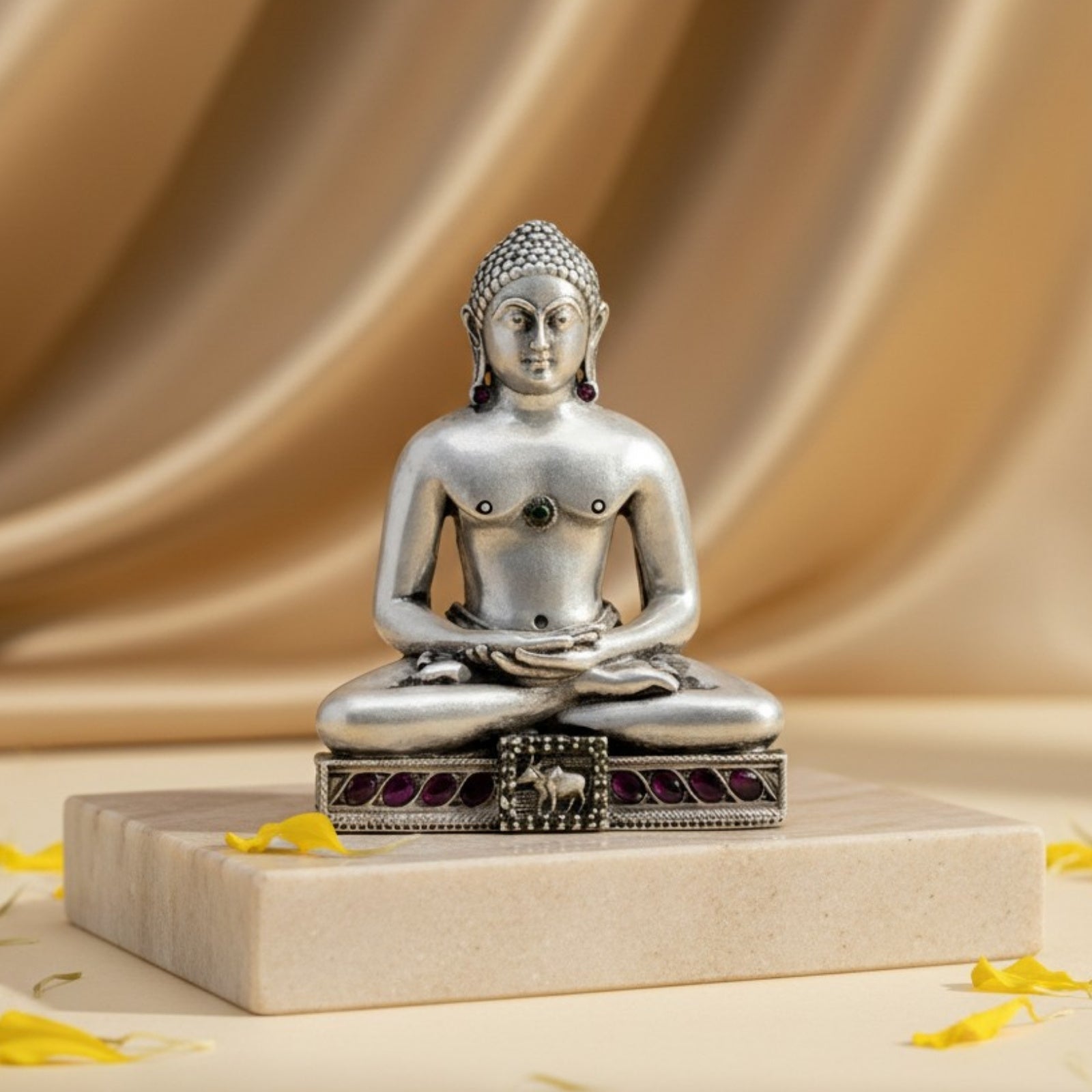Adinath Swami Pure Silver Idol (3 Inch, 100g)