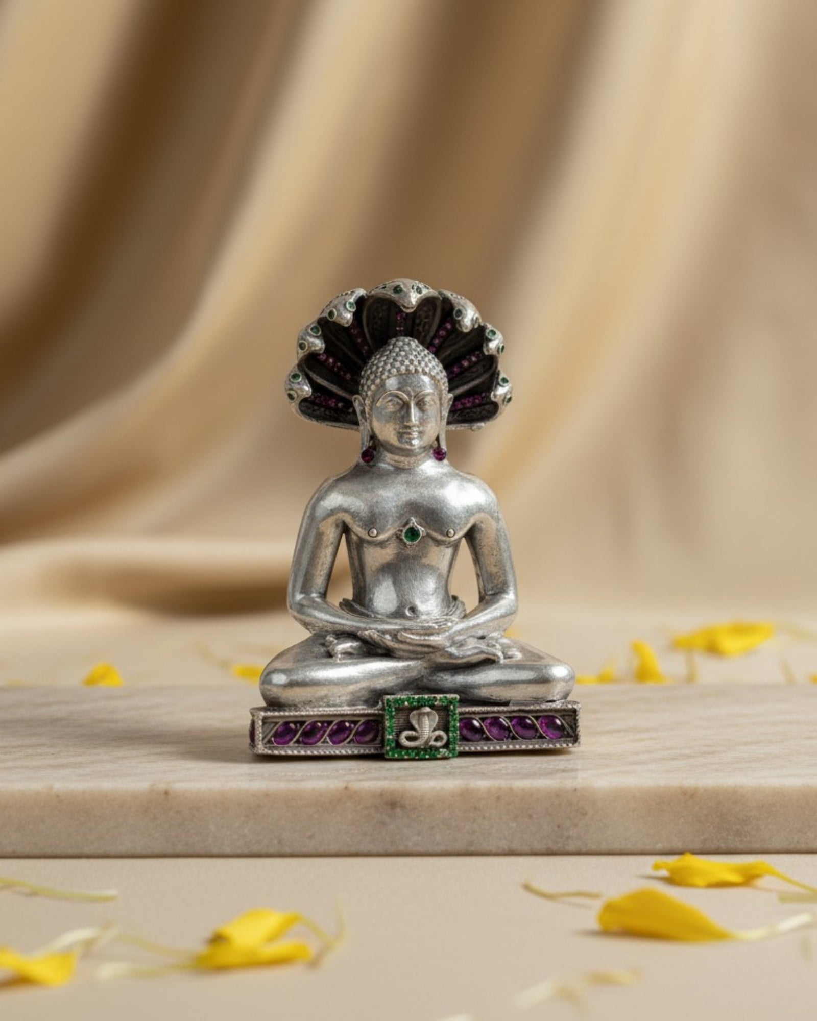 Lord Parshwanath Pure Silver Idol (3 Inch, 100g)