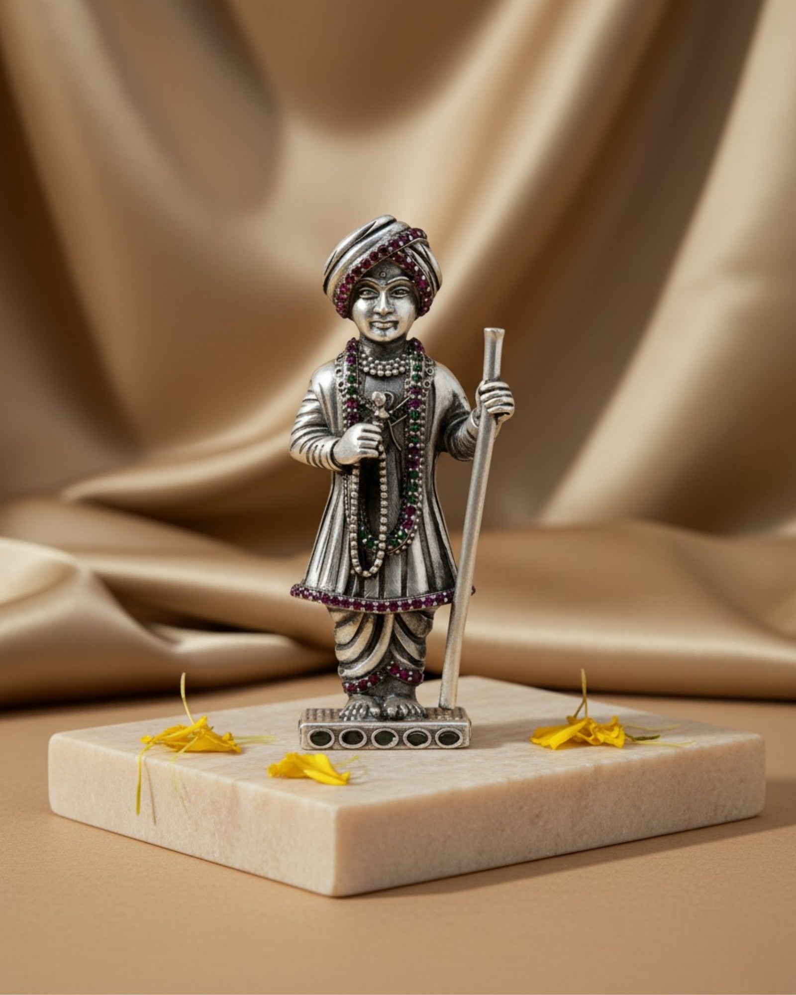 Jalaram Bapu Silver 925 Idol — 3 Inch
