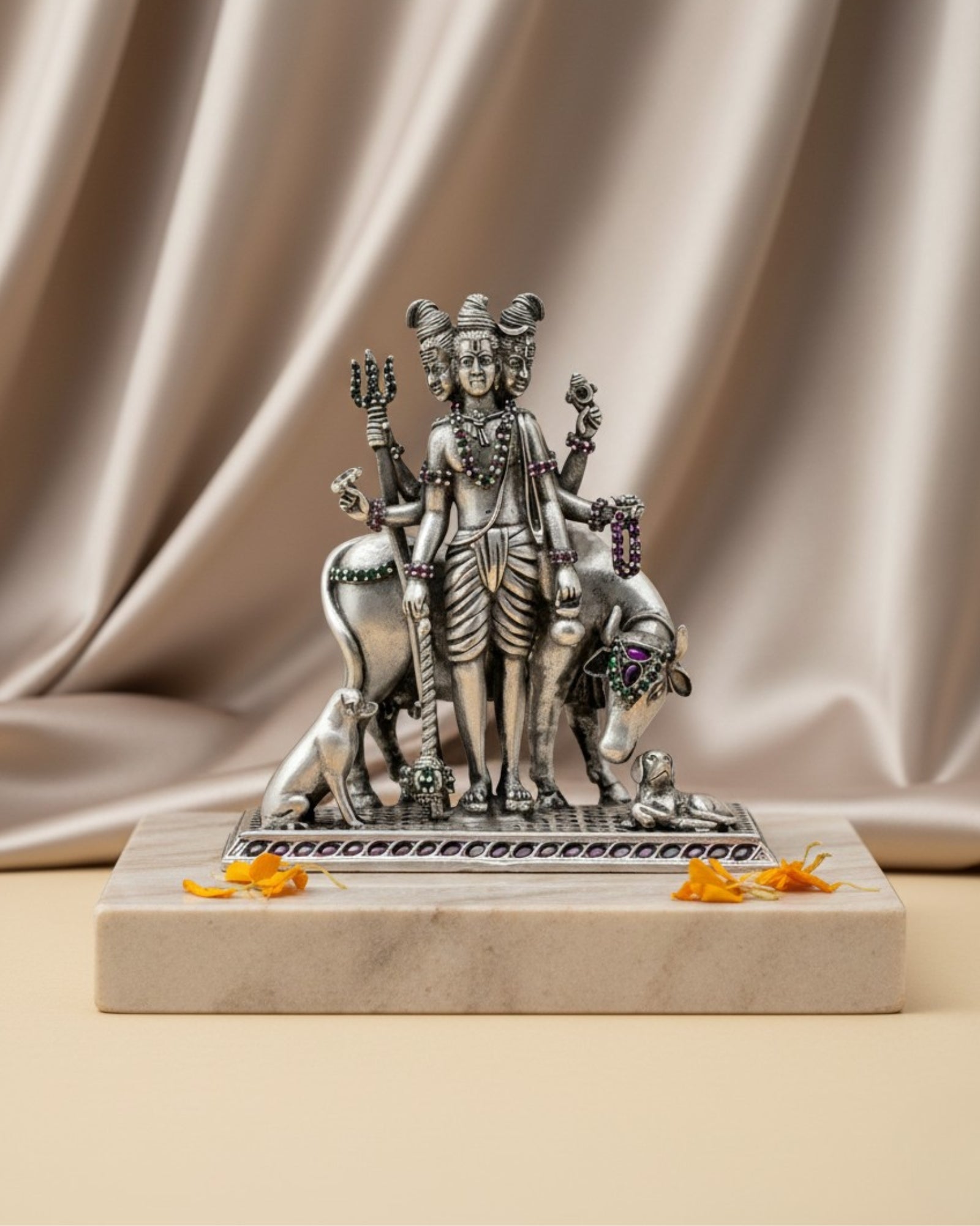 Dattatreya Silver 925 Idol — 3 Inch