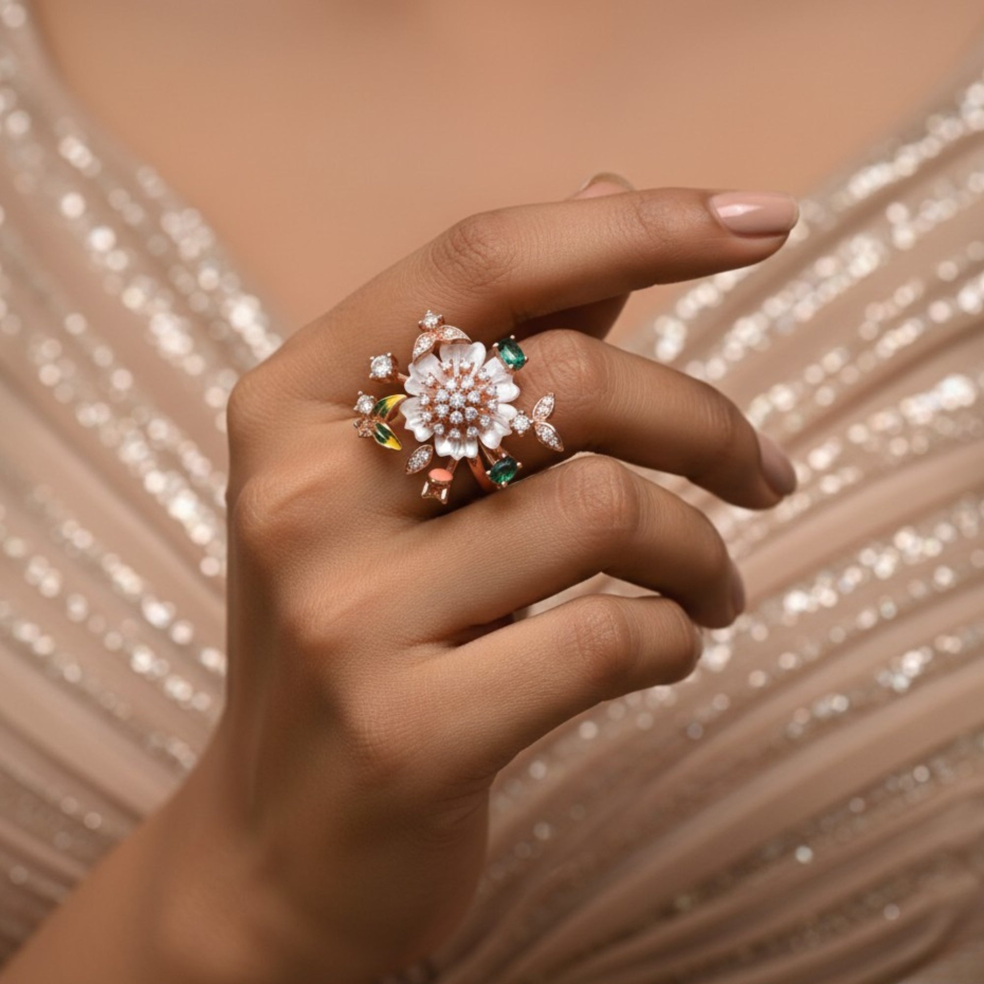 Silver Verdura Ring for Women