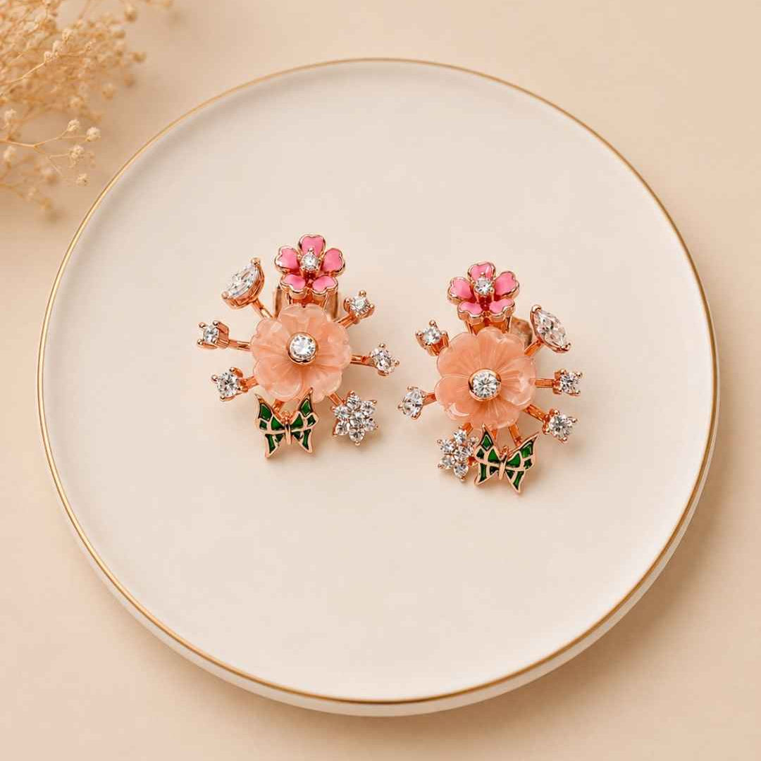 Blossom & Butterfly Silver 925 Earrings