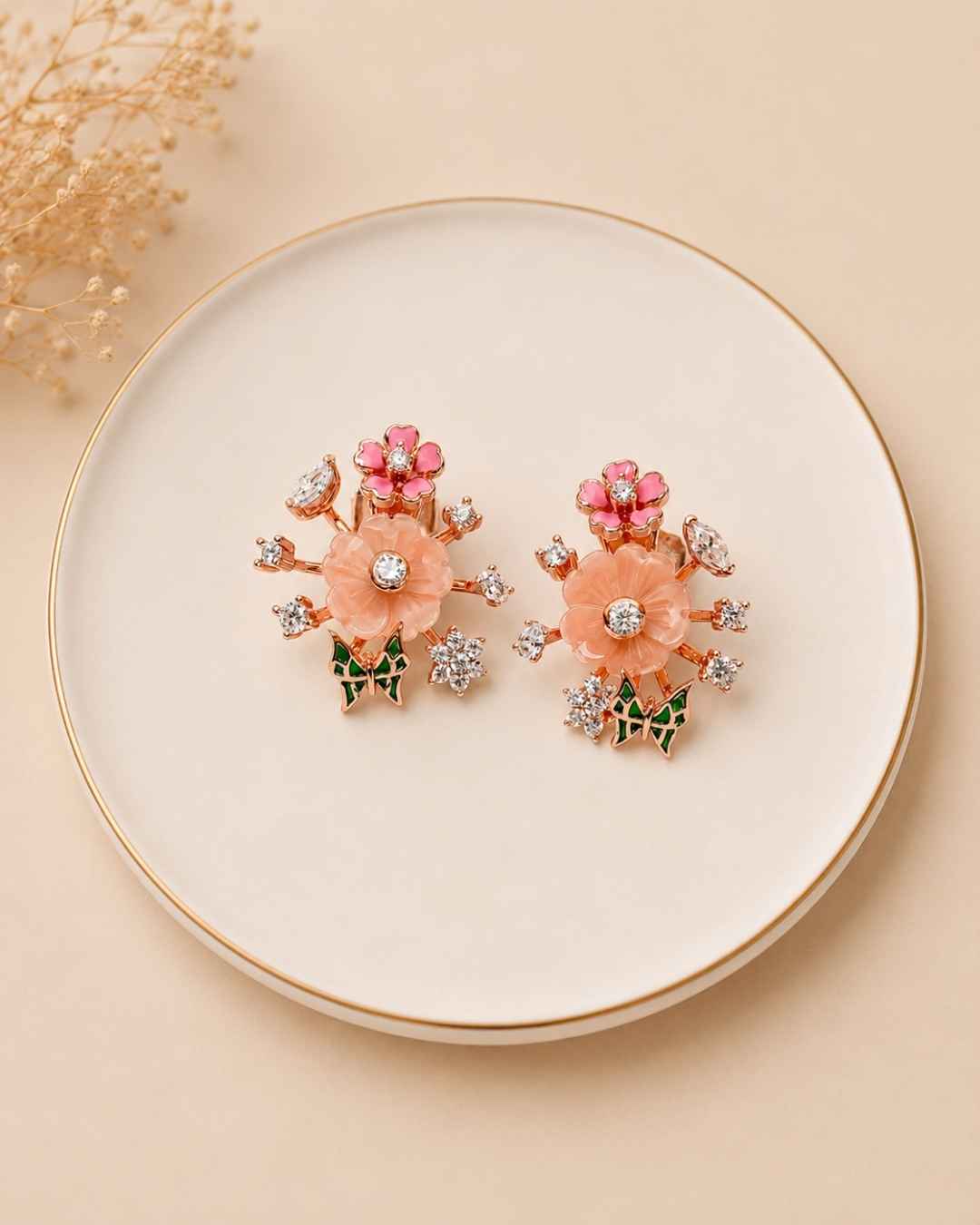 Blossom & Butterfly Silver 925 Earrings