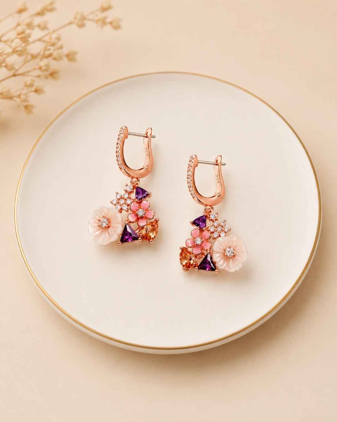 Twilight Flora Silver 925 Earrings