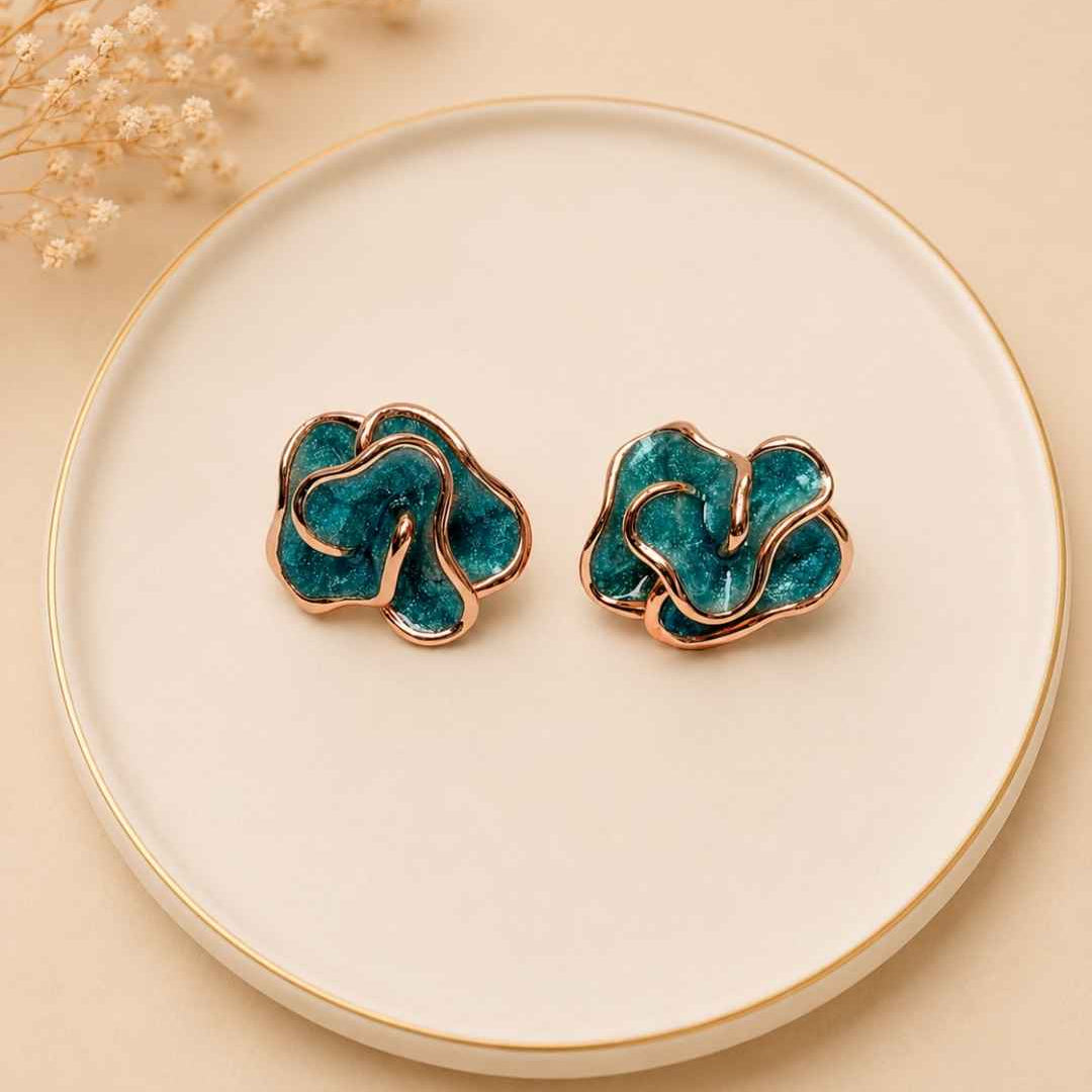 Lagoon Fold Silver 925 Earrings