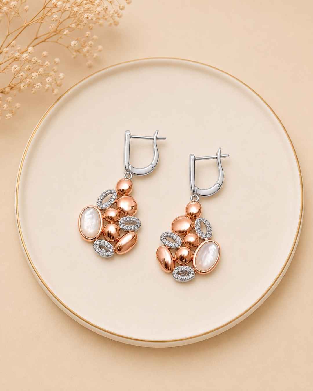 Pebble Mosaic Silver 925 Earrings