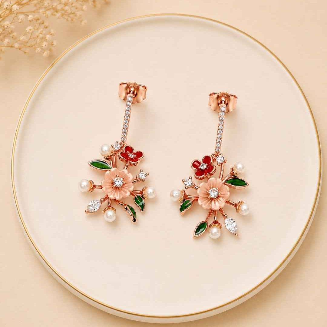 Flora Cascade Silver 925 Earrings