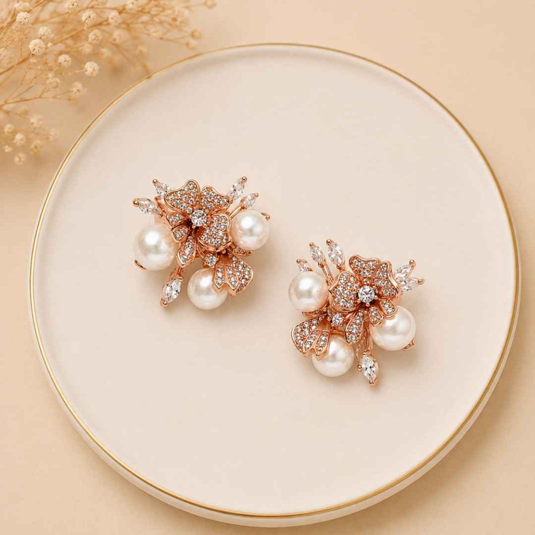 Pearl Blossom Silver 925 Earrings