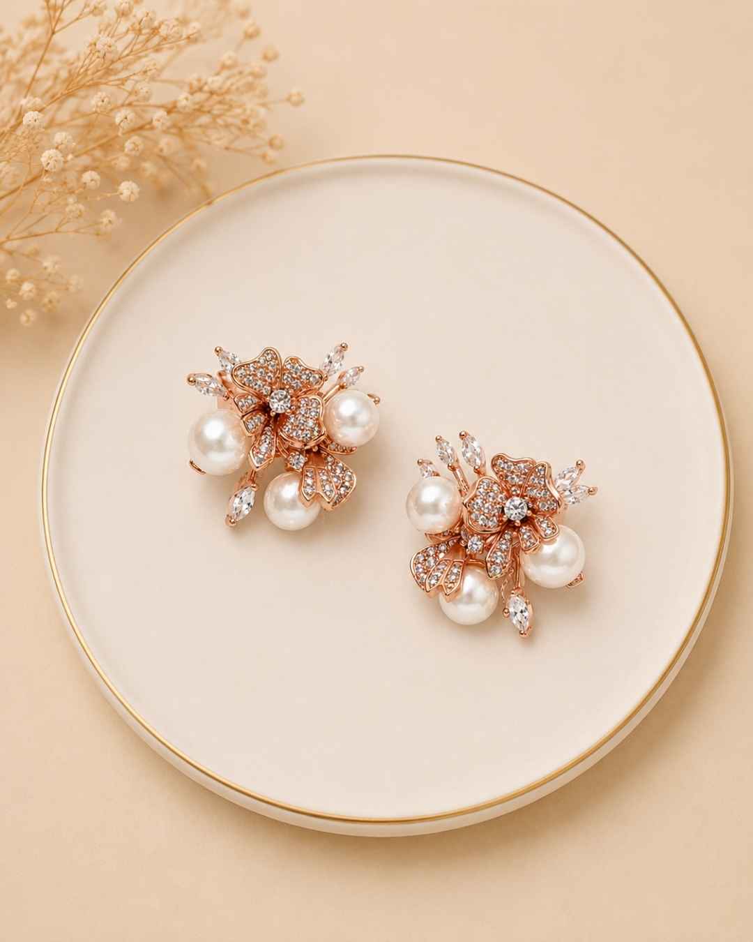 Pearl Blossom Silver 925 Earrings