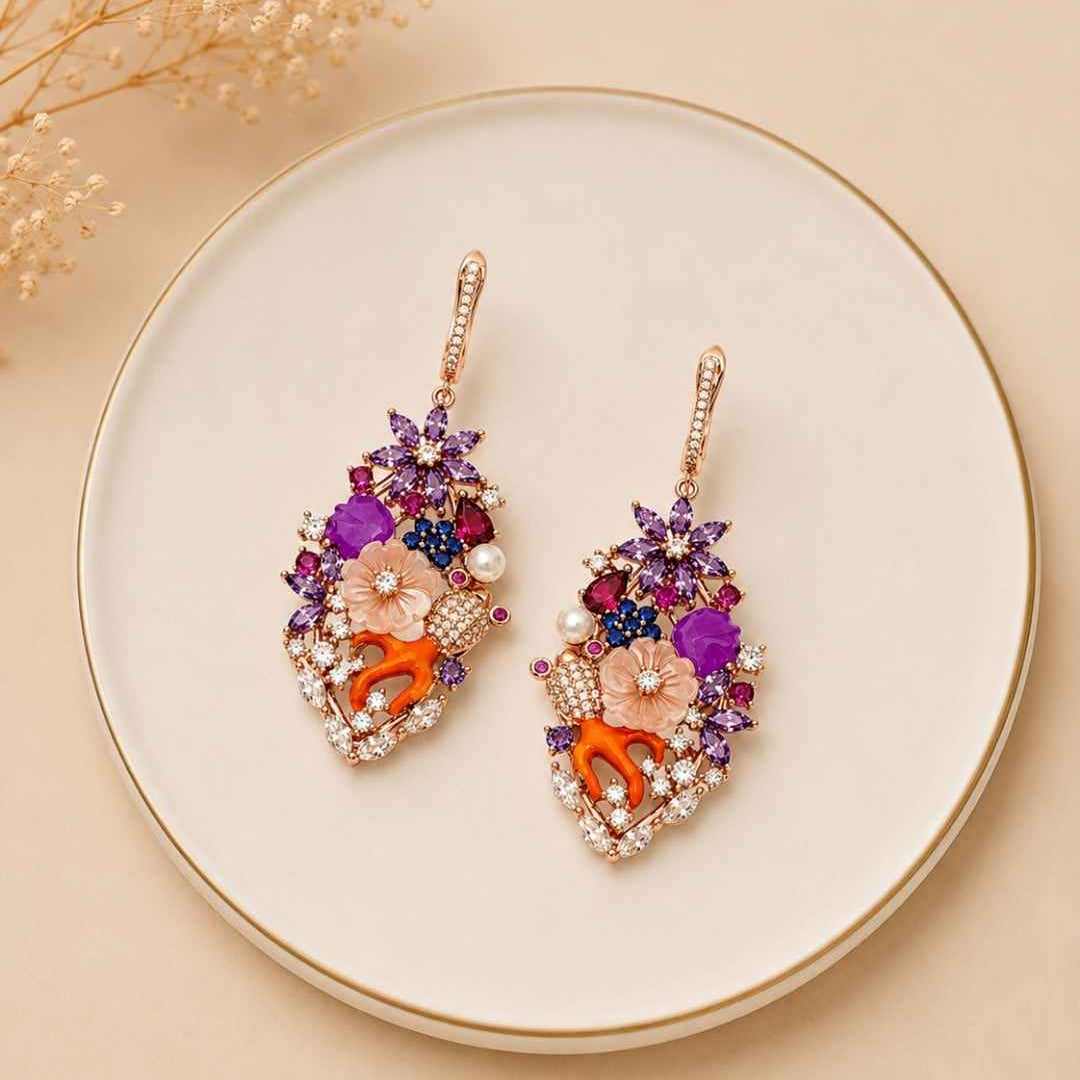 Exotic Bloom Silver 925 Earrings
