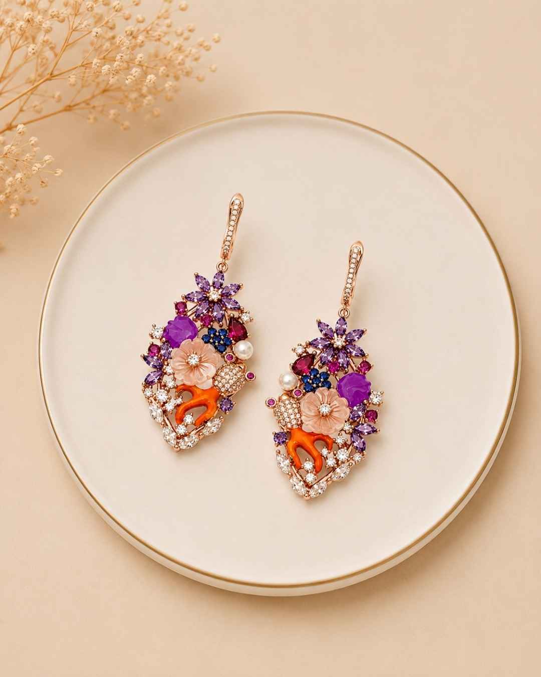 Exotic Bloom Silver 925 Earrings