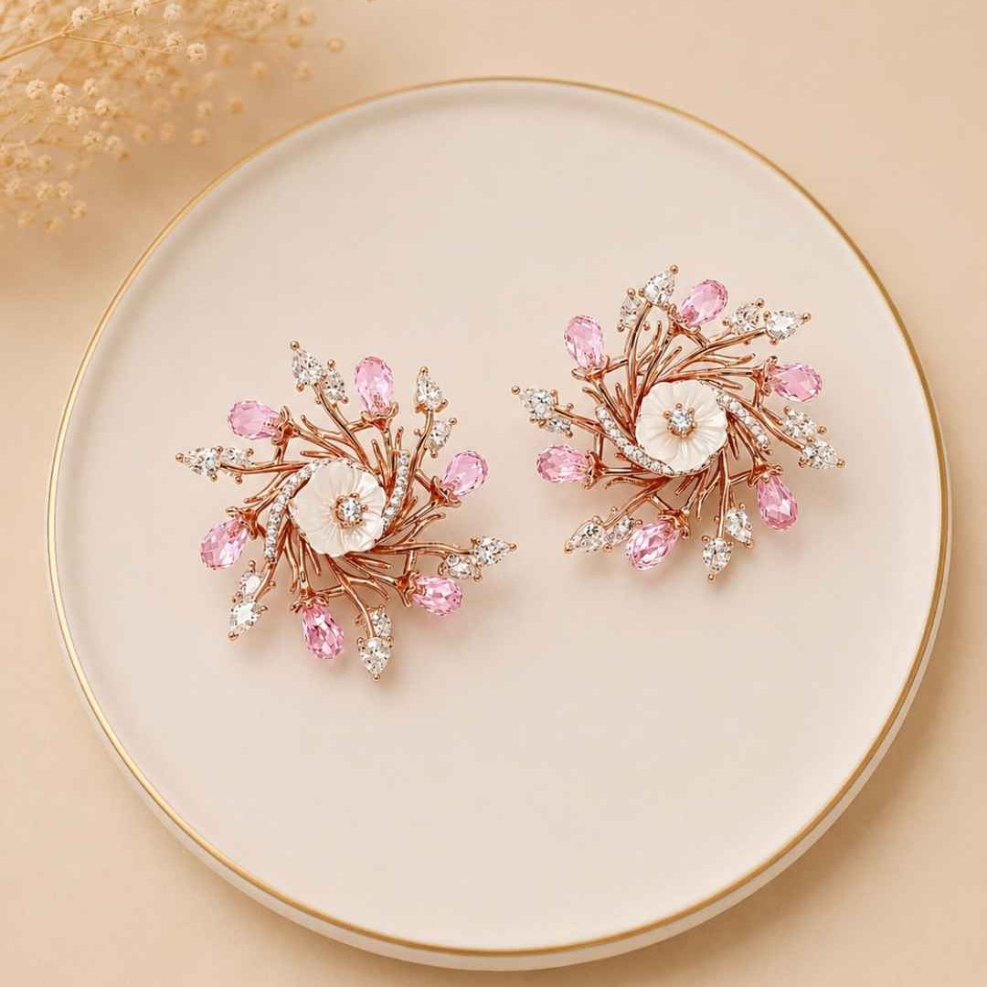 Petal Swirl Silver 925 Earrings