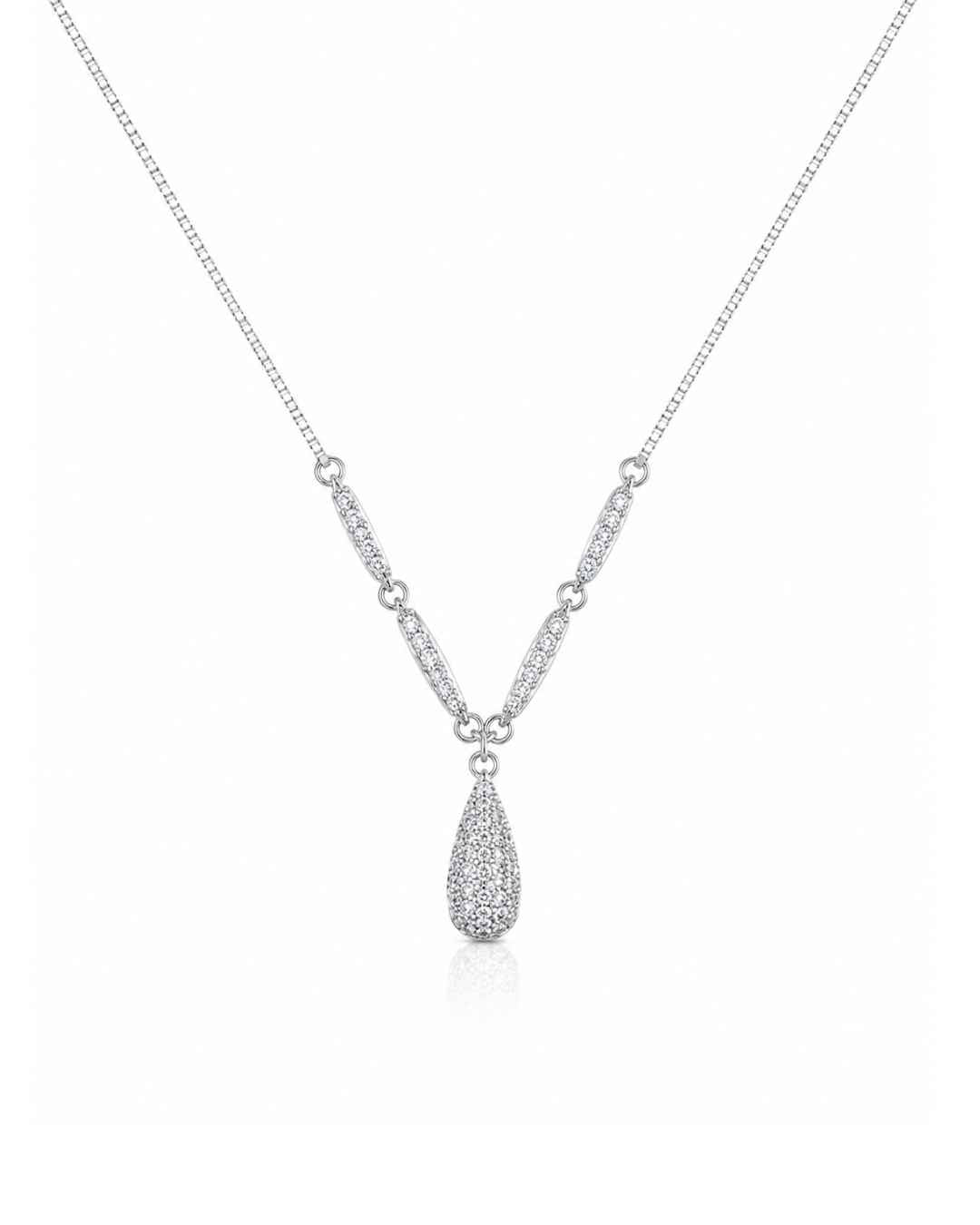 Radiant Teardrop Drop Silver 925 Necklace