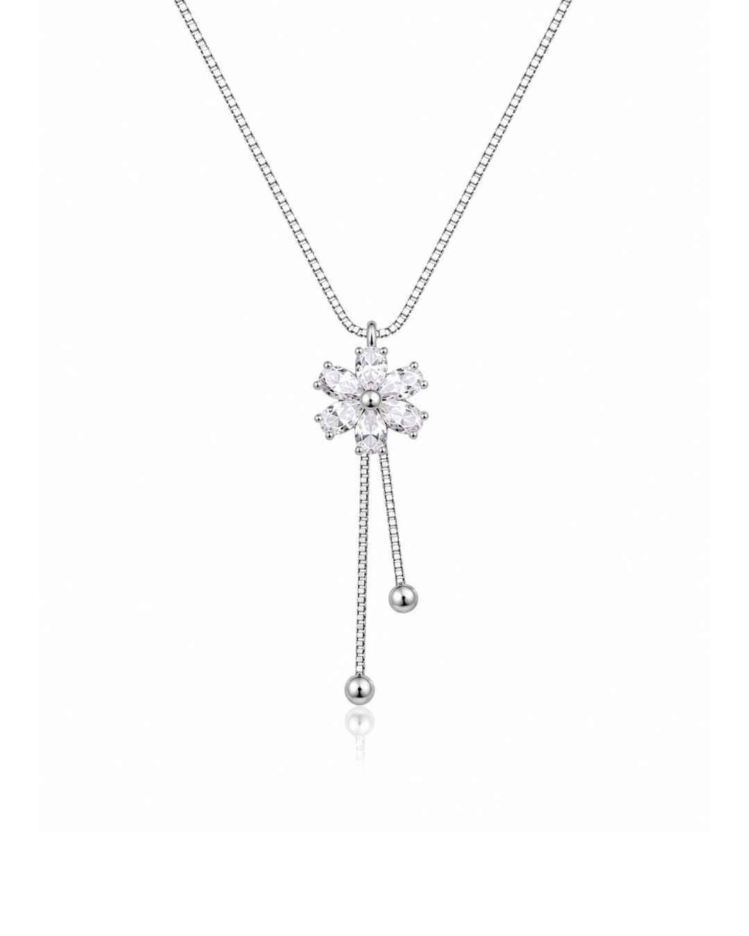 Radiant Daisy Tassel Silver 925 Necklace
