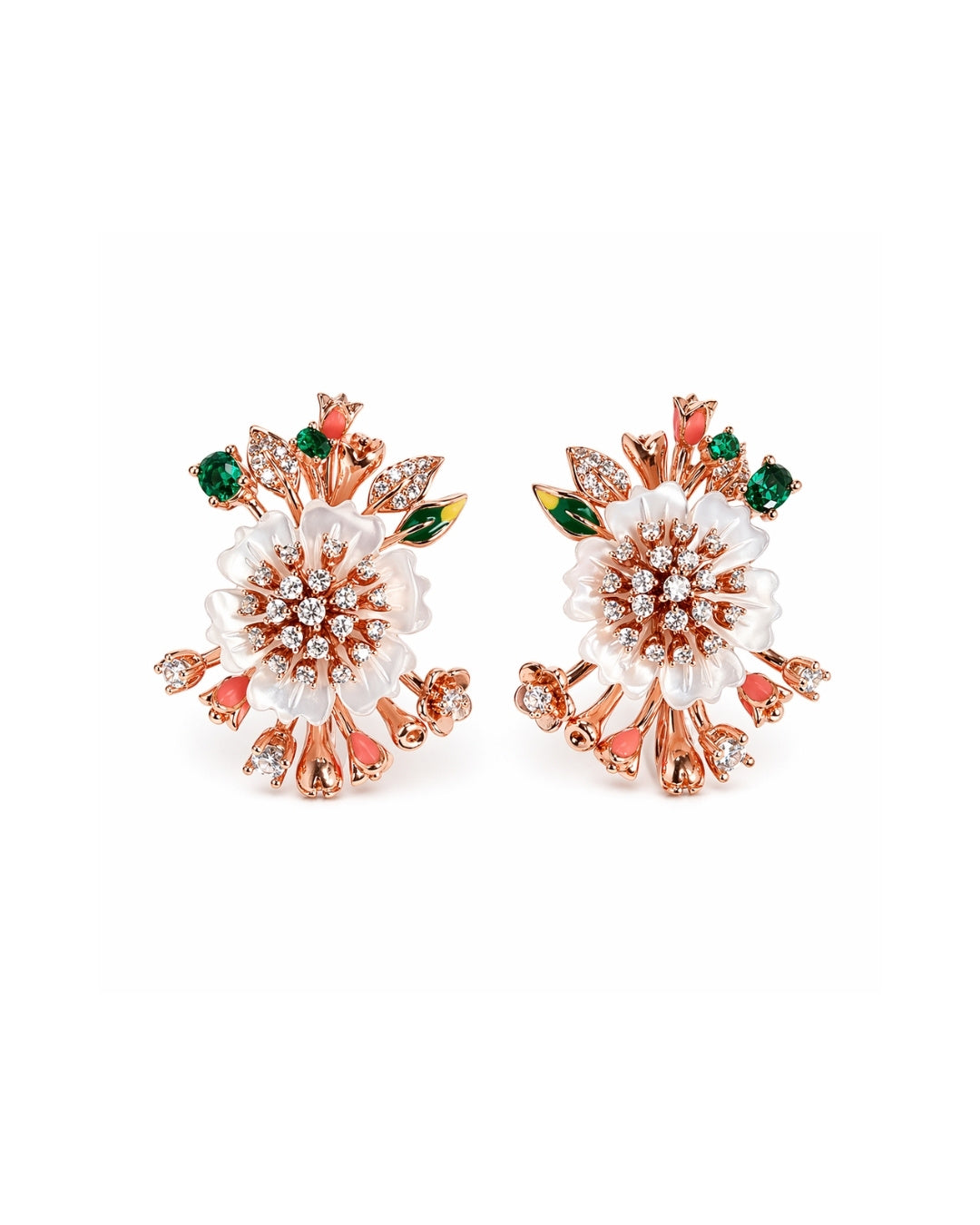 Radiant Peony Silver 925 Earrings