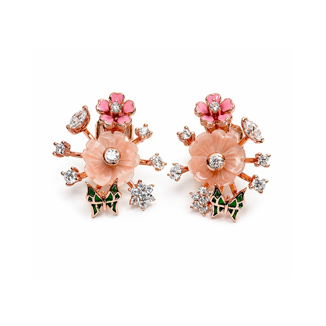 Blossom & Butterfly Silver 925 Earrings