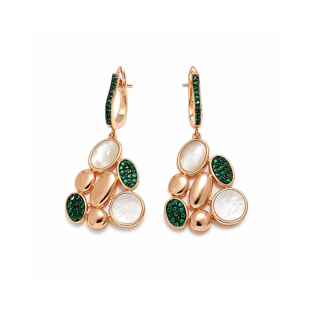 Verdant Mosaic Silver 925 Earrings