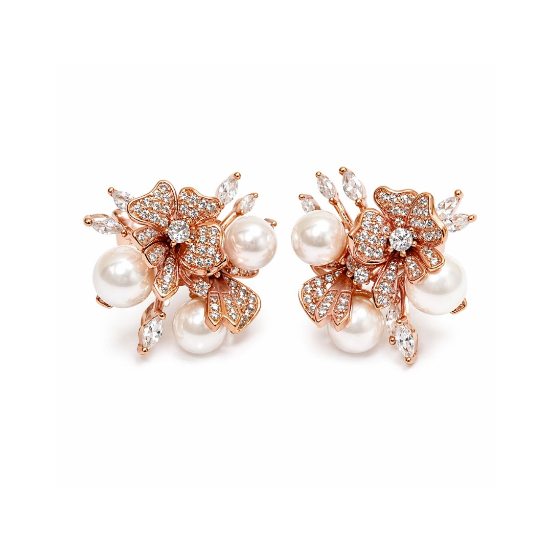 Pearl Blossom Silver 925 Earrings