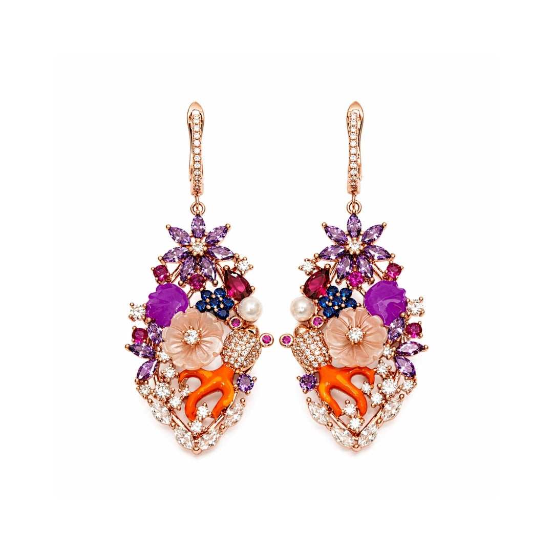 Exotic Bloom Silver 925 Earrings