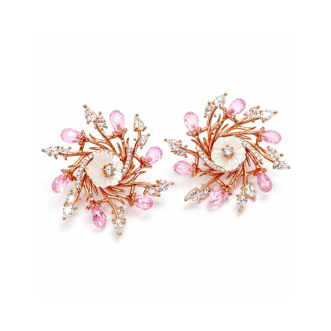 Petal Swirl Silver 925 Earrings